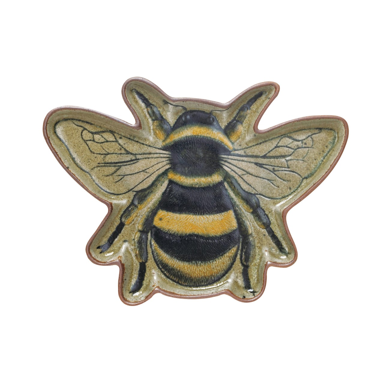 Hello Honey® 12.75" Multicolor Reactive Crackle Glaze Bee Plate